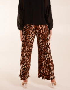 Abstract Cheetah Pleated Trousers -Repertoire Fashion Store BV3503 BROWN 0119