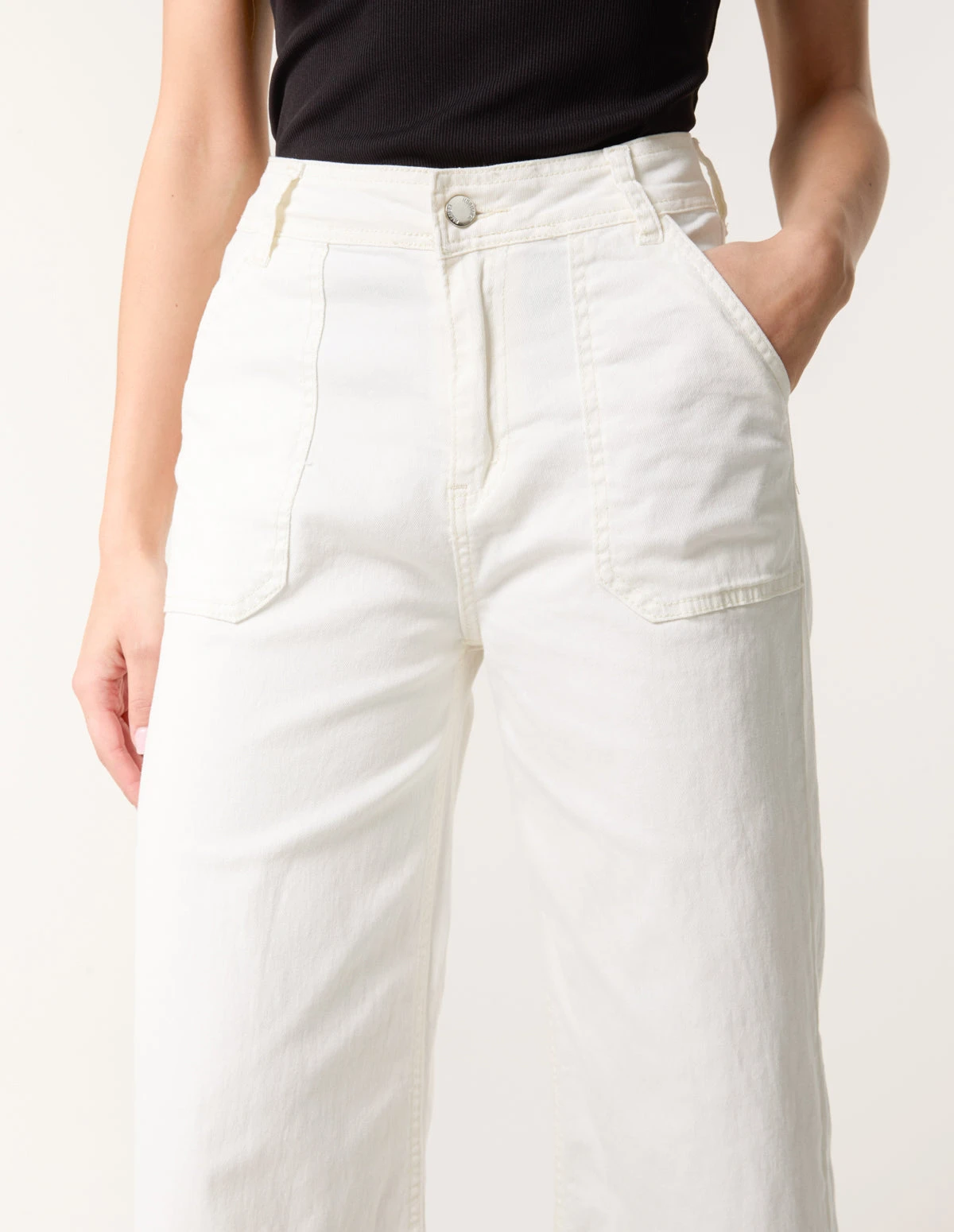 Cropped Wide Leg Denim Jeans(Cropped Wide Leg Denim Jeans) 4 Cropped Wide Leg Denim Jeans(Cropped Wide Leg Denim Jeans) - Image 4