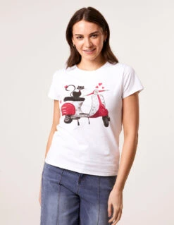 Printed Cat T-Shirt(White Printed Cat T Shirt)