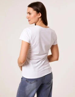 Printed Cat T-Shirt(White Printed Cat T Shirt) -Repertoire Fashion Store BV3535 WHITE 37113