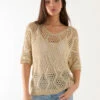 Crochet Lurex Top(Gold Crochet Lurex Top) -Repertoire Fashion Store BV3566 GOLD 19127