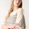 Horizontal Striped Top With Brooch(Horizontal Striped Top With Brooch)