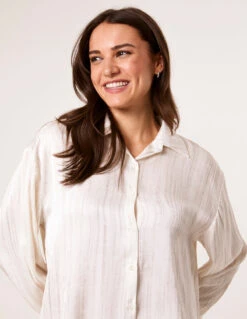 Striped Long Sleeve Shirt(Beige Striped Long Sleeve Shirt) -Repertoire Fashion Store BV3580 STONE 36917 9d621052 339d 4127 8523 5dd315c11f1b