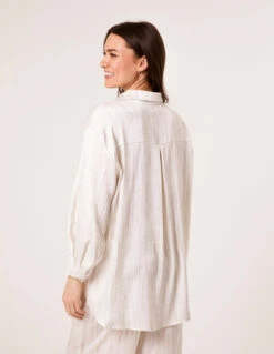 Striped Long Sleeve Shirt(Beige Striped Long Sleeve Shirt) -Repertoire Fashion Store BV3580 STONE 36921 98ce9841 bcc8 497e 9db5 1332f0eadba6