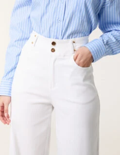 High Waisted Jeans(White High Waisted Jeans) -Repertoire Fashion Store BV3584 WHITE 63852