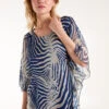 Zebra Oversized Tunic 9 Zebra Oversized Tunic -Repertoire Fashion Store BV3662 NAVY148