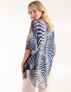 Zebra Oversized Tunic -Repertoire Fashion Store BV3662 NAVY151