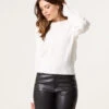 Puff Sleeve Textured Jumper(Ivory Puff Sleeve Textured Jumper)