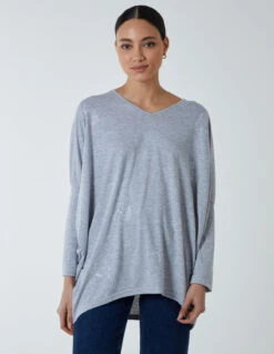 Hotfix Multi Heart Batwing Top(Grey Hotfix Multi Heart Batwing Top 3)