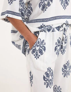 Border Print Wide Leg Trouser -Repertoire Fashion Store BV3999IT008 134507