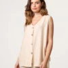 Button Through Side Detail Waistcoat Top(Button Through Side Detail Waistcoat Top) -Repertoire Fashion Store BV4049 BEIGE 25948 e33e0f95 ad03 40e5 8d4e 7dcbcd299d93