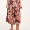 Paisley Printed Satin Wide Leg Culotte Trousers(Paisley Printed Satin Wide Leg Culotte Trousers)