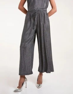 Metallic Trousers(Black Metallic Trousers) -Repertoire Fashion Store BV4517 BLACKSILVER 78021