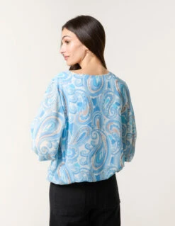 Watercolour Paisley Top(Watercolour Paisley Top) -Repertoire Fashion Store BV4672 BLUE 28434