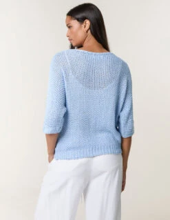 Batwing Knitted Jumper(Batwing Knitted Jumper) -Repertoire Fashion Store BV4719 BLUE 17008