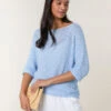 Batwing Knitted Jumper(Batwing Knitted Jumper) -Repertoire Fashion Store BV4719 BLUE 17025