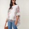 Flowy Silk Like Blouse(Beige Flowy Silk Like Blouse)