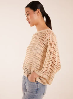 Round Neck Crochet Net Top -Repertoire Fashion Store BV5162001 127778