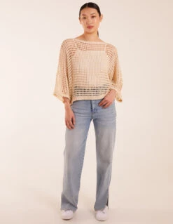 Round Neck Crochet Net Top -Repertoire Fashion Store BV5162001 127779