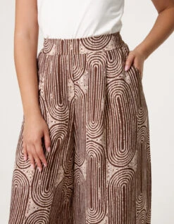Wide Leg Trouser In Circular Print(Wide Leg Trouser In Circular Print) 6 Wide Leg Trouser In Circular Print(Wide Leg Trouser In Circular Print) -Repertoire Fashion Store BV5279 BROWN 25889 0f11b6c1 5208 4254 b53b 2cf01f3d15ce