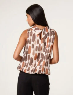 Sleeveless Metallic Detail Blouse(Sleeveless Metallic Detail Blouse) 7 Sleeveless Metallic Detail Blouse(Sleeveless Metallic Detail Blouse) -Repertoire Fashion Store BV5375 TOBACCO 13966