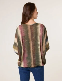 Printed Round Neck Long Sleeve Top(Khaki Printed Round Neck Long Sleeve Top) -Repertoire Fashion Store BV5484 KHAKI 36160 50d55bfb a00e 4631 85f1 e9068613052a