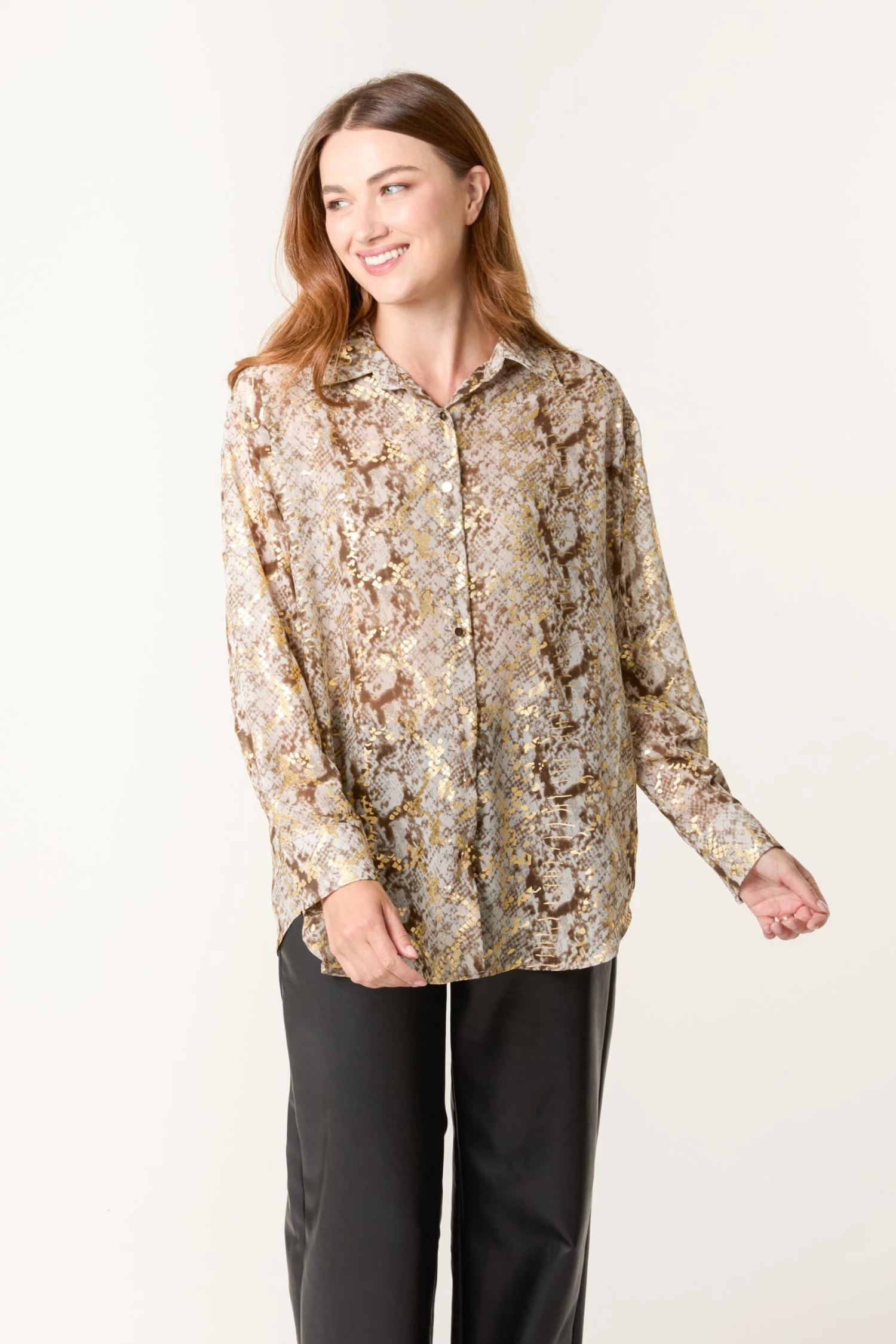 Snake Print Long Sleeve Shirt(Snake Print Long Sleeve Shirt) 1 Snake Print Long Sleeve Shirt(Snake Print Long Sleeve Shirt)
