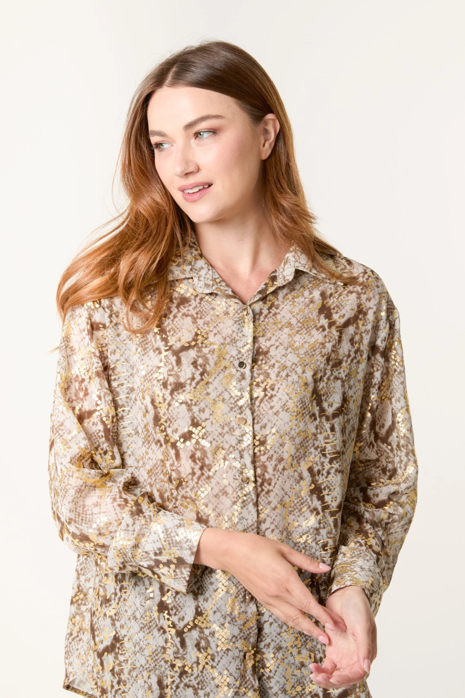 Snake Print Long Sleeve Shirt(Snake Print Long Sleeve Shirt) 2 Snake Print Long Sleeve Shirt(Snake Print Long Sleeve Shirt) - Image 2