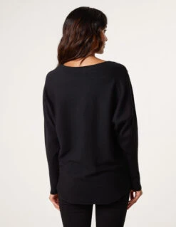 Jumper With Shoulder Embellishment(Jumper With Shoulder Embellishment) 7 Jumper With Shoulder Embellishment(Jumper With Shoulder Embellishment) -Repertoire Fashion Store CC2555 BLACK 1071