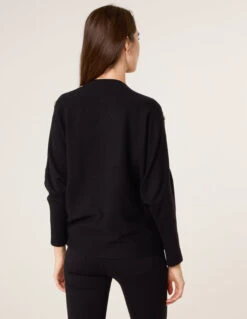 V-Neck Batwing Shoulder Pearl Detailing Jumper(Black V Neck Batwing Shoulder Pearl Detailing Jumper) 9 V-Neck Batwing Shoulder Pearl Detailing Jumper(Black V Neck Batwing Shoulder Pearl Detailing Jumper) -Repertoire Fashion Store CC2613 BLACK 37069