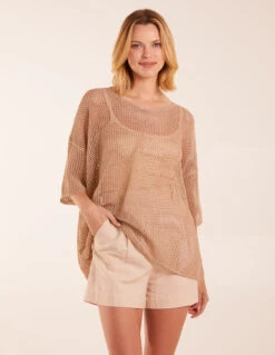 V Neck Crochet Top(Gold V Neck Crochet Top)