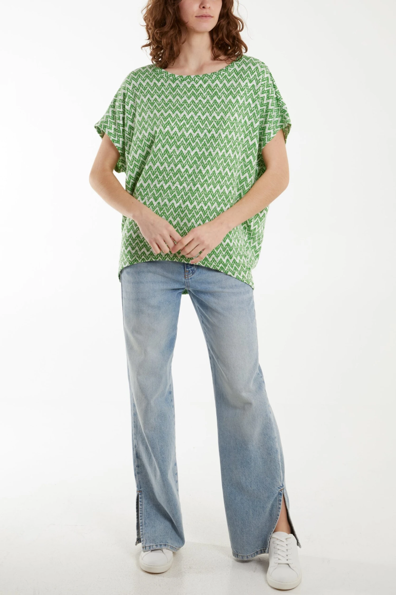 Zig Zag Batwing Top(Green Zig Zag Batwing Top) 3 Zig Zag Batwing Top(Green Zig Zag Batwing Top) - Image 3