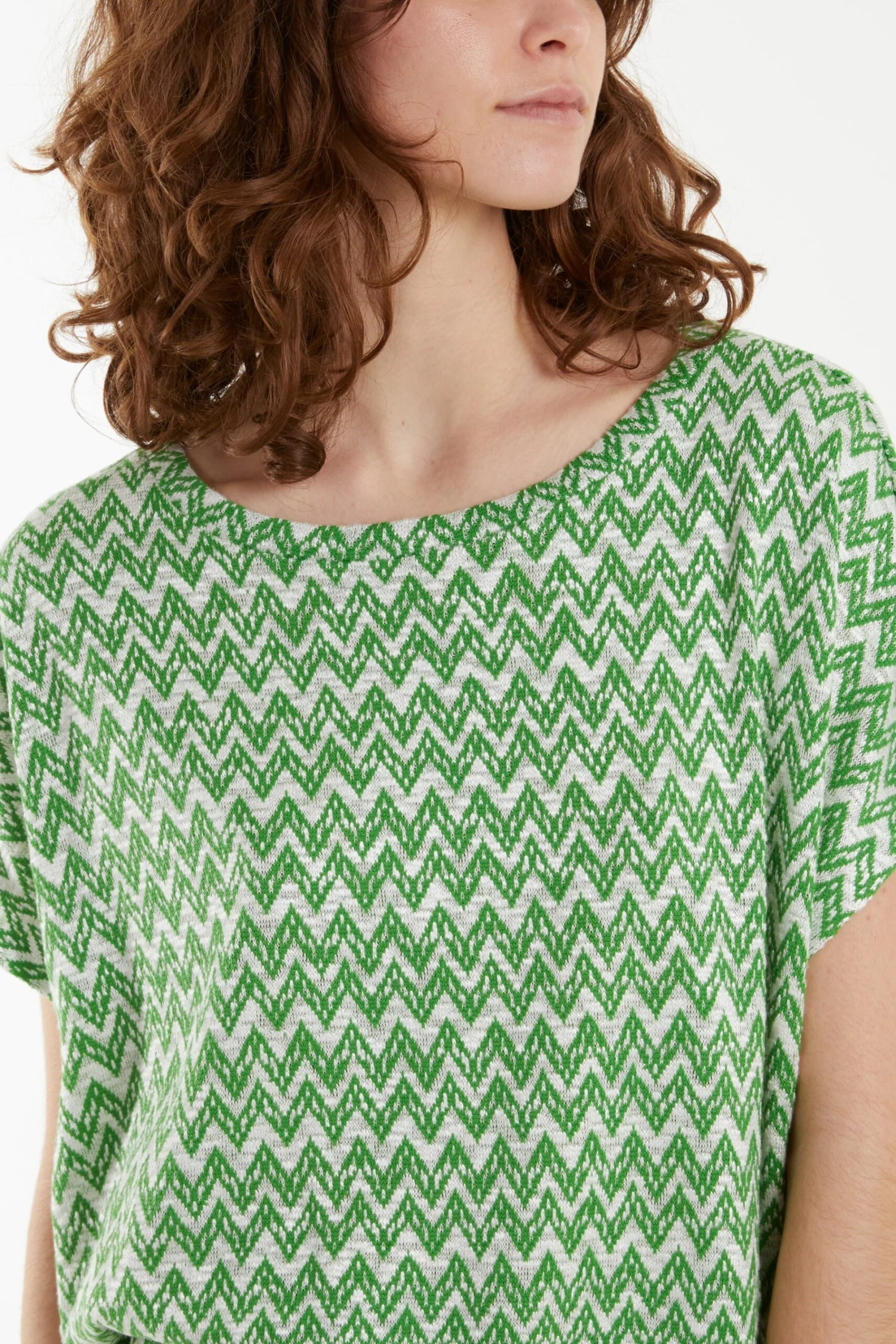 Zig Zag Batwing Top(Green Zig Zag Batwing Top) 2 Zig Zag Batwing Top(Green Zig Zag Batwing Top) - Image 2