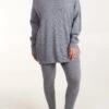 Ribbed Jumper + Knit Leggings Set(Ribbed Jumper Knit Leggings Set 1) -Repertoire Fashion Store NL246558 GREY 19420