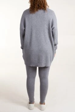 Ribbed Jumper + Knit Leggings Set(Ribbed Jumper Knit Leggings Set 1) -Repertoire Fashion Store NL246558 GREY 19436
