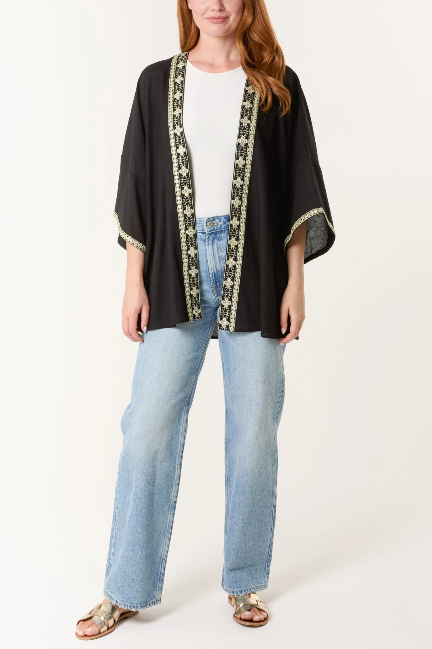 Embellished Kimono(Black Embellished Kimono) 3 Embellished Kimono(Black Embellished Kimono) - Image 3