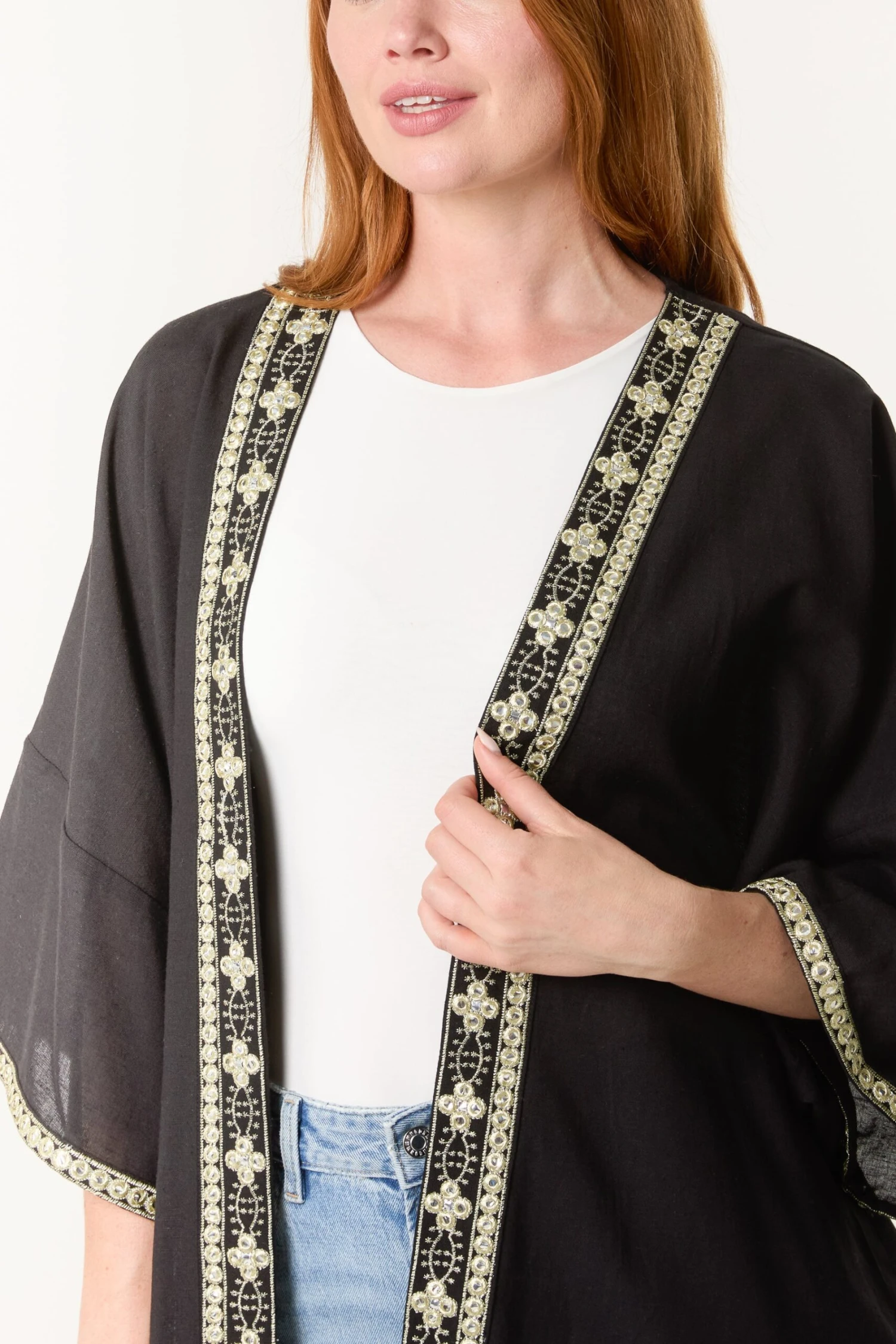 Embellished Kimono(Black Embellished Kimono) 2 Embellished Kimono(Black Embellished Kimono) - Image 2
