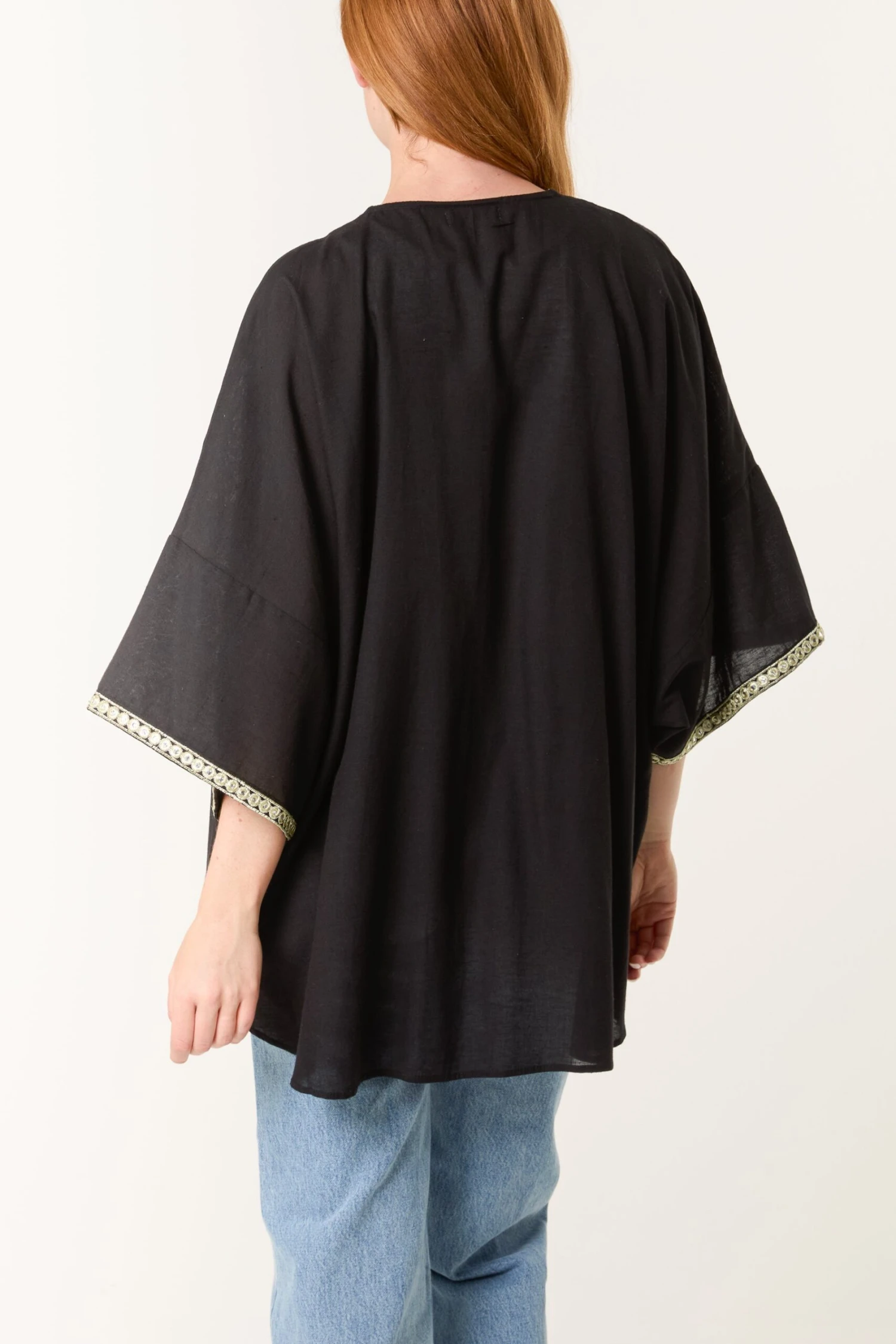 Embellished Kimono(Black Embellished Kimono) 4 Embellished Kimono(Black Embellished Kimono) - Image 4