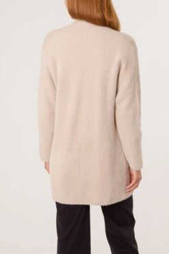 Fluffy Fleece Open Midi Cardigan(Fluffy Midi Cardigan) -Repertoire Fashion Store NL258502 BEIGE41694 184