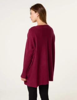 Heart Diamante Oversized Jumper(Berry Heart Diamante Oversized Jumper) -Repertoire Fashion Store NL258567 BERRY 21580