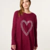 Heart Diamante Oversized Jumper(Berry Heart Diamante Oversized Jumper) 11 Heart Diamante Oversized Jumper(Berry Heart Diamante Oversized Jumper) -Repertoire Fashion Store NL258567 BERRY 21594