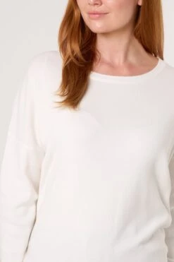 Plain Crew Neck Jumper(Ivory Plain Crew Neck Jumper) -Repertoire Fashion Store NL258569 IVORY41476 155