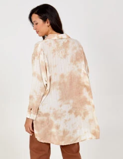 Oversized Metallic Stitch Shirt(Stone Oversized Metallic Stitch Shirt) -Repertoire Fashion Store NL6484B0001 77762