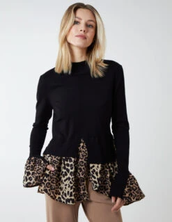 Leopard 2 In 1 Jumper(Jahmeelah Black Leopard 2 In 1 Jumper)