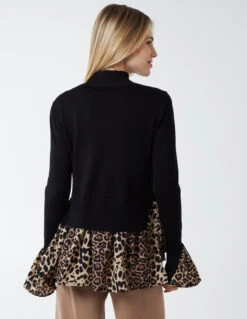 Leopard 2 In 1 Jumper(Jahmeelah Black Leopard 2 In 1 Jumper) -Repertoire Fashion Store NL9535 BLACK 26