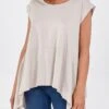 Scoop Neck Hanky Hem Top(Stone Scoop Neck Hanky Hem Top) -Repertoire Fashion Store NV1204BV001 128319