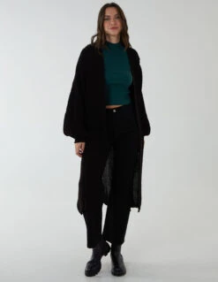 Edge To Edge Knitted Long Cardigan(Black Edge To Edge Knitted Long Cardigan) 6 Edge To Edge Knitted Long Cardigan(Black Edge To Edge Knitted Long Cardigan) -Repertoire Fashion Store NV1246 BLACK 273