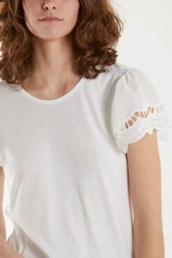 Round Neck T Shirt(Round Neck T Shirt) -Repertoire Fashion Store QED3172 IVORY 15080