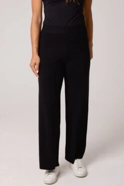 Knitted Wide Leg Trousers(Black Knitted Wide Leg Trousers)