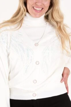 Pearl Button Embellished Front Cardigan(Pearl Button Embellished Front Cardigan)